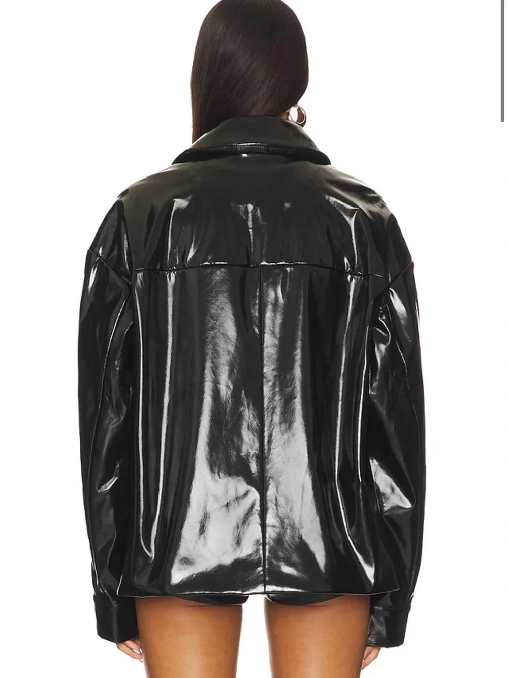 Lovers and Friends Black Patent Faux Leather Jacket